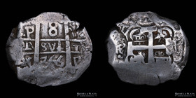 Potosi. Carlos III. 8 reales 1765 VY. Macuquina. CJ 53.6.1