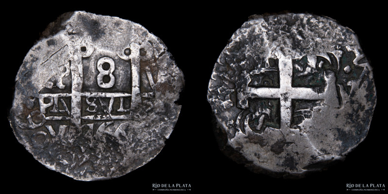 Potosí. Carlos III (1759-1789) 8 Reales 1766 VY . CJ 53.7. AG.930; 35.0mm; 26.7g...