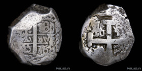 Potosi. Carlos III. 8 Reales 1768 VYV. Macuquina. CJ 53.9.2