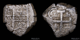 Potosi. Carlos III. 4 Reales 1766 VY. Macuquina. CJ 54.7.2