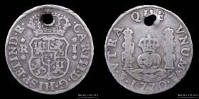 Potosi. Carlos III. 1 Real 1770 JR Sin ensayador. Columnaria. CJ 61.4.3