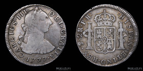 Potosi. Carlos III. 2 Reales 1777 PR. CJ 65.6