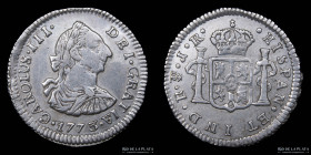 Potosi. Carlos III. 1/2 Real 1773 JR. R por REX. CJ 67.1.1