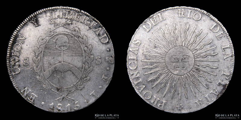 Argentina. Provincias Unidas del Río de la Plata. 8 Soles 1815 FL (Francisco Jos...