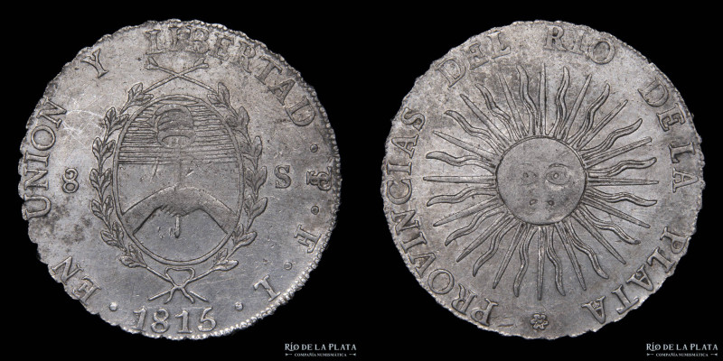 Argentina. Provincias Unidas del Río de la Plata. 8 Soles 1815 FL (Francisco Jos...