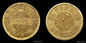 Argentina. Tierra del Fuego. 1 Gramo 1889 Popper. CJ 7
