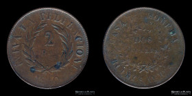 Argentina. Buenos Aires. 2 Reales 1840. CJ 14.1.6