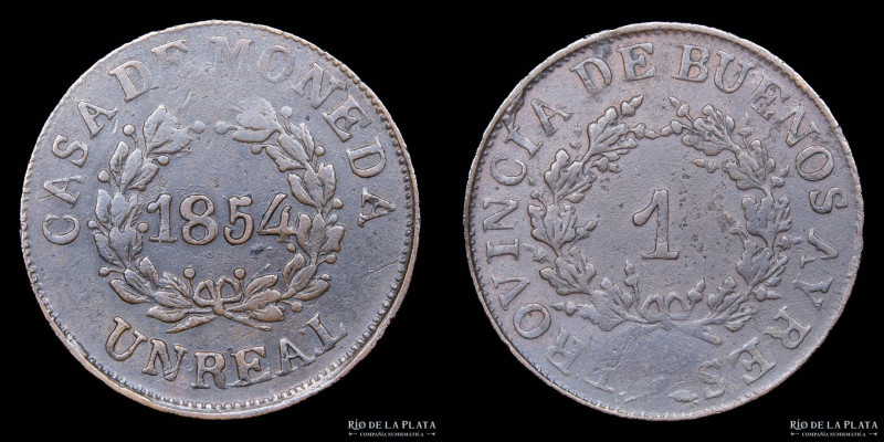 Argentina. Buenos Aires. 1 Real 1854. Casa de Moneda de Buenos Aires. CU; 26.3mm...