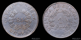Argentina. Buenos Aires. 1 Real 1854. CJ 22.1