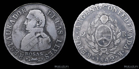 Argentina. La Rioja. 2 Reales 1842 R. Rosas. CJ 63.2