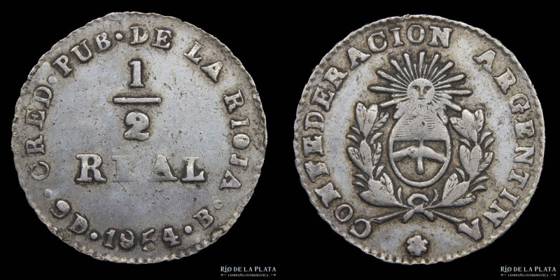 Argentina. La Rioja. 1/2 Real 1854. Grupo IV: "Confederación Argentina. Crédito ...