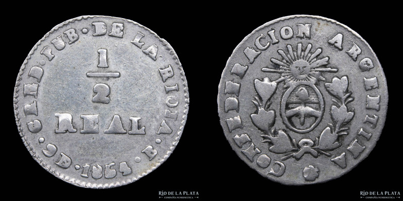 Argentina. La Rioja. 1/2 Real 1854. Grupo IV: "Confederación Argentina. Crédito ...