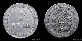 Argentina. La Rioja. 1/2 Real 1854. CJ 73.5.1