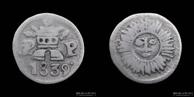 Argentina. Cordoba. 1/4 Real 1839 PP. CJ 11