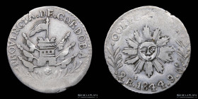Argentina. Cordoba. 2 Reales 1844. CJ 48.2.16