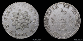 Argentina. Cordoba. 2 Reales 1846. CJ 53.3.1