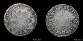 Argentina. Cordoba. 1 Real 1848. CJ 56.2.2