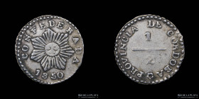 Argentina. Cordoba. 1/2 de Real 1850. CJ 60