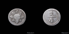 Argentina. Cordoba. 1/4 Real 1853/4. CJ 68.1.1