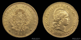 Argentina. 5 Pesos 1884 Argentino de oro. CJ 4.1