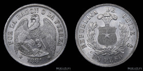 Chile. 1 Peso 1881. KM142.1