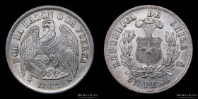 Chile. 1 Peso 1882. KM142.1