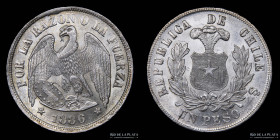 Chile. 1 Peso 1886. KM142.1