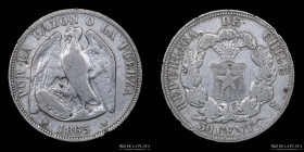 Chile. 50 Centavos 1865. KM134