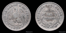 Chile. 1 Decimo 1872/1. KM137.2