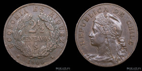 Chile. 2 1/2 Centavos 1906. KM162