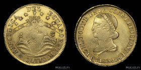 Ecuador. 8 Escudos 1839 MV. KM23.1