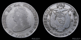 Ecuador. 4 Reales 1857 GJ. Quito. KM37