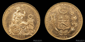 Peru. 20 Soles 1956. Oro. KM229