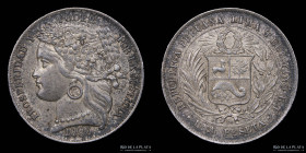 Peru. 1 Peseta 1880 BF. Lima. KM201.2