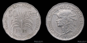 Guadalupe. 50 Centimes 1921. KM45
