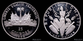 Haiti. 25 Gourdes 1968. 10th Anniversary of Revolution. KM 67.1