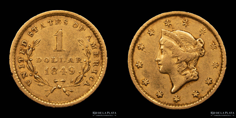 USA. 1 Dollar 1849. Liberty Head. AU.900; 13mm; 1.67g. KM73 (VF)
Estimate: USD ...