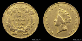USA. 1 Dollar 1855. Large Indian Head. KM86