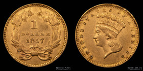 USA. 1 Dollar 1857. Large Indian Head. KM86