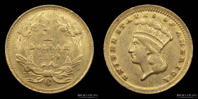 USA. 1 Dollar 1859 C. Large Indian Head. KM86