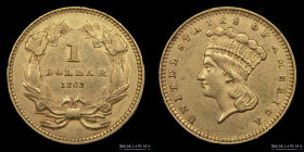 USA. 1 Dollar 1862. Large Indian Head. KM86