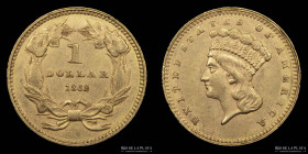 USA. 1 Dollar 1862. Large Indian Head. KM86