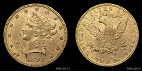 USA. 10 Dollars 1893. Coronet Head. KM102