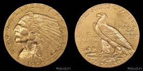 USA. 2.5 Dollars 1908 Indian Head. KM128