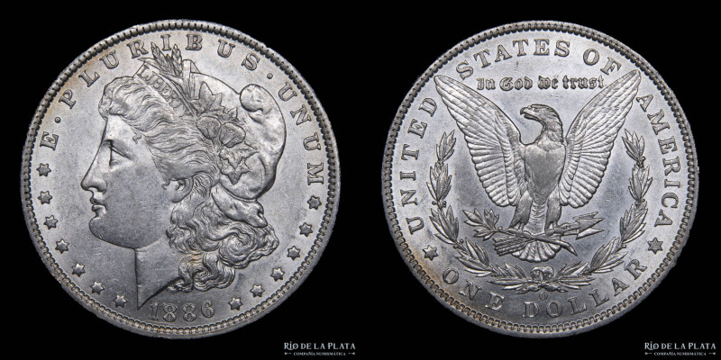 Estados Unidos. 1 Dollar Morgan 1886 O. AG.900, 38.1mm; 26.79g. KM110 (aUNC)
Es...