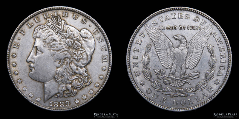 Estados Unidos. 1 Dollar Morgan 1889. AG.900, 38.1mm; 26.71g. KM110 (XF)
Estima...