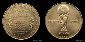 USA. World Cup 1994. 5 Dollars. KM248