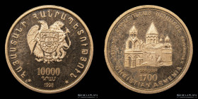 Armenia. 10.000 Dram. Etchmiadzin Church. KM91
