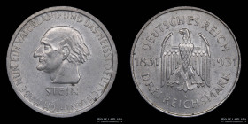 Alemania. Weimar. 3 Marks 1931 A. Stein. KM73