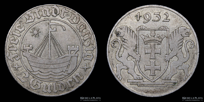 Danzig. 2 Gulden 1932. AG.500; 26mm; 10.0g. KM155 (XF)
Estimate: USD 300 - 500